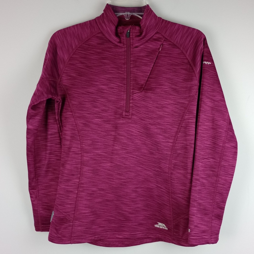 Trespass Womens S Pink Airtrap Fleece 1/4 Zip Pullover Active Fairford Jacket